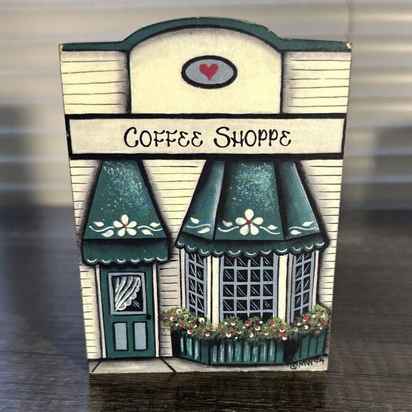 Brandywine Woodcrafts 1994 "Coffee Shoppe" Collectible Shelf Sitter - Picture 1 of 10
